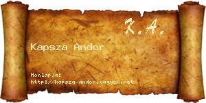 Kapsza Andor névjegykártya
