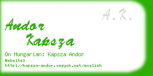 andor kapsza business card